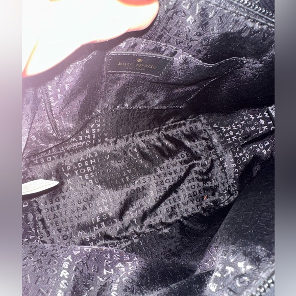 New Authentic Kate Spade ina Greta court black satchel glitter small hand bag - Picture 9 of 12